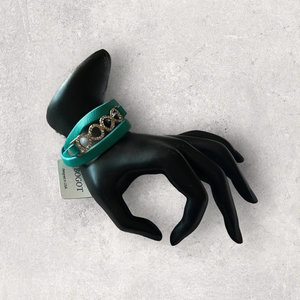 Adjustable Faux Leather Infinity Symbol‎ Bracelet, Teal